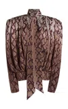 Stella Mccartney Snake-effect Satin Top In Print