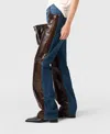 Stella Mccartney Snake Panel Chaps Denim Jeans In Blue