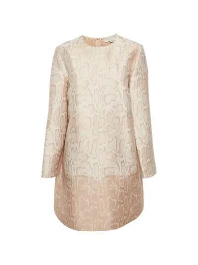 Pre-owned Stella Mccartney Snake-pattern Mini Dress In Neutral
