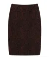 Stella Mccartney Textured Snakeskin Jacquard Wool Blend Midi Skirt In Multi