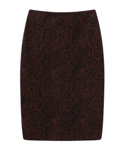 STELLA MCCARTNEY SNAKE PRINT KNIT MIDI SKIRT