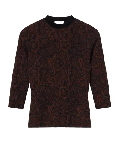 Stella Mccartney Snake Print Long-sleeve Sweater In Brown