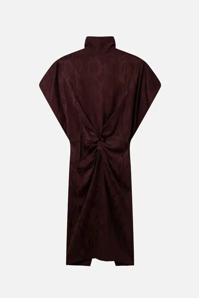 Stella Mccartney Snake Print Midi Dress In Brown