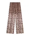 Stella Mccartney Snake Print Oversized Drawstring Pants In Brown