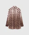 Stella Mccartney Snake Print Oversized Shirt In Animal Print