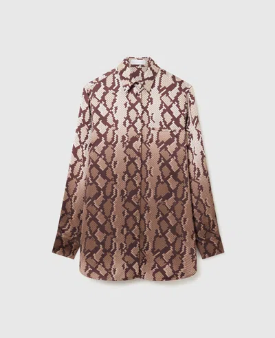 Stella Mccartney Snake Print Oversized Shirt In Animal Print