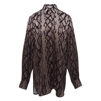 Stella Mccartney Snake Print Satin Shirt In Animal Print