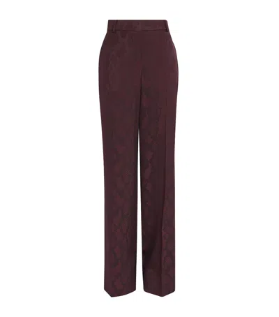Stella Mccartney Snake Print Wide-leg Trousers In Burgundy