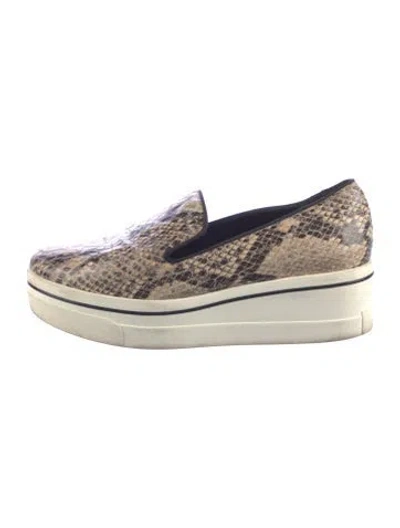 Pre-owned Stella Mccartney Snakeskin Animal Print Sneakers In Brown
