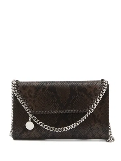 Stella Mccartney Snakeskin Chain Shoulder Bag In Brown