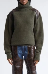 Stella Mccartney Panelled Frayed-hem Sweater In Gray