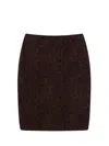 Stella Mccartney Textured Snakeskin Jacquard Wool Blend Midi Skirt In Brown