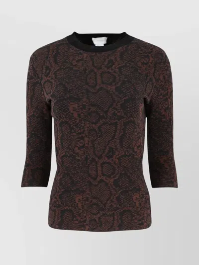 STELLA MCCARTNEY SNAKESKIN JACQUARD TOP 3/4 SLEEVES