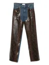 Stella Mccartney Snake Panel Chaps Denim Jeans In Multi