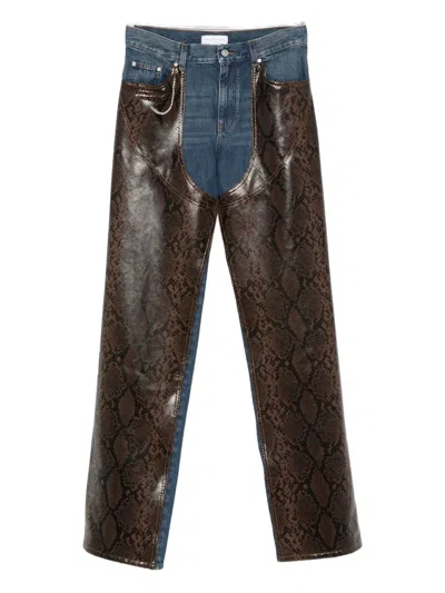 STELLA MCCARTNEY SNAKESKIN-PANEL JEANS