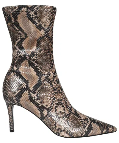 Stella Mccartney Snakeskin Print Heels Ankle Boots In Multi