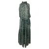 Stella Mccartney Snakeskin Print Midi Dress In Green Silk In Green