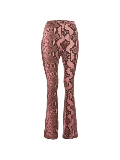 Pre-owned Stella Mccartney Snakeskin-print Trousers In Pink