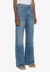 Stella Mccartney Popper-studded Bootcut Denim Jeans In Blue