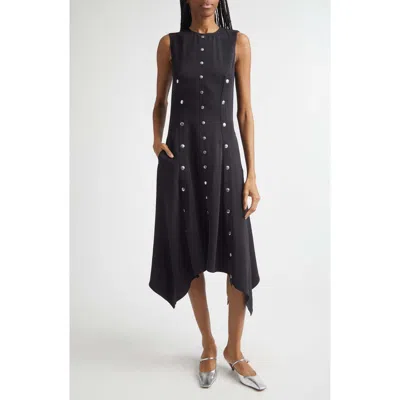 Stella Mccartney Snapped Handkerchief Hem Dress In Black