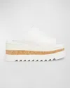 Stella Mccartney Sneak-elyse Alter Sporty Mat Platform Sandals In 9001 White
