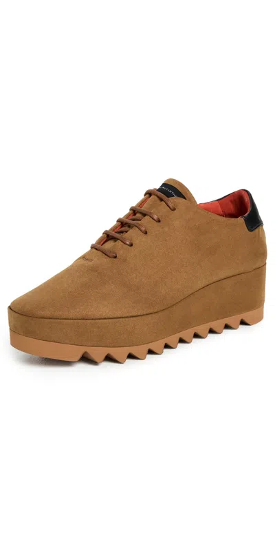 Stella Mccartney Sneak-elyse Alter Suede Sneakers Pecan In Brown