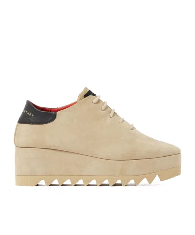 Stella Mccartney Sneak-elyse Lace-up Platforms In Sand
