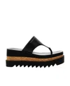 Stella Mccartney Black Thong Sandals With Sneak-elyse Platform In Black