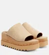 Stella Mccartney Sneakelyse Alter Suede Platform Sandals Desert