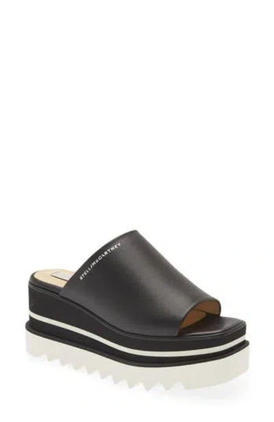 Stella Mccartney Sneak-elyse Platform Slide Sandal In 1000 - Black