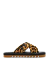 Stella Mccartney Leopard Print Crossed Straps Flat Sandals