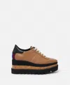 Stella Mccartney Wedge Platform Sneakers Heel Detail In Brandy