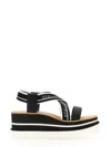 Stella Mccartney Womens Criss-cross Knit Platform Sandals