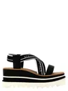 Stella Mccartney Sneak-elyse Striped Platform Sandals In Black