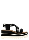 Stella Mccartney Womens Criss-cross Knit Platform Sandals In White/black