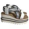 Stella Mccartney Sneak-elyse Striped Platform Sandals In White Recycled Polyester In White