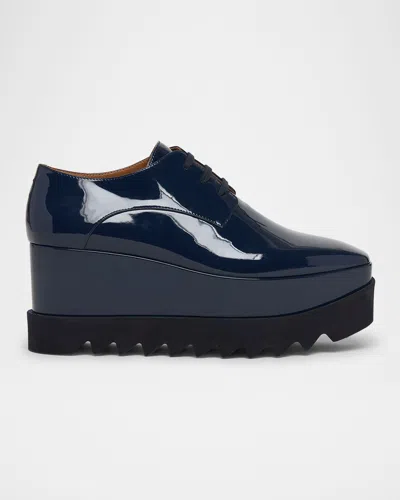 Stella Mccartney Sneak-elyse Toothed-sole Platform Sneakers In Blue