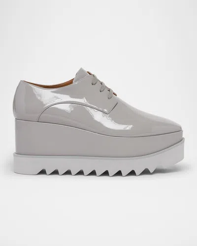 Stella Mccartney Sneak-elyse Toothed-sole Platform Sneakers In Gray