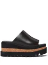 Stella Mccartney Portina 90 Logo-embossed Wedge Mules In Brown