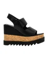 Stella Mccartney Sneak-elyse Wedge Sandals In Black