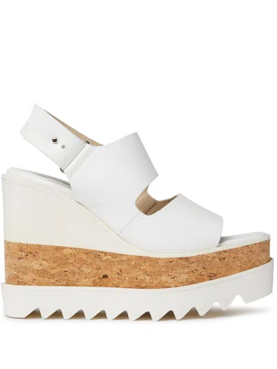 Stella Mccartney Sneak-elyse Wedge Sandals In White