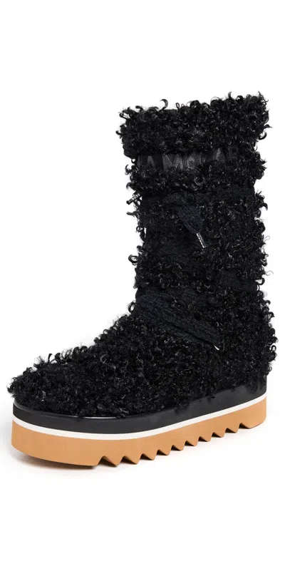 STELLA MCCARTNEY SNEAKELYSE APRES SKI FAUX FUR ALT MAT BOOTS BLACK