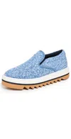 Stella Mccartney Sneakelyse Denim Boucle Sneakers Dark Blue Denim In Dark Blue Denim