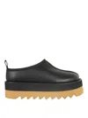 Stella Mccartney 'sneak-elyse' Black Mules With Open Rear In Black