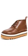 Stella Mccartney Brown Lace Up Boots In Tortoise Shell