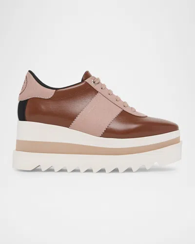 Stella Mccartney Sneak-elyse Faux-leather Platform Sneakers In Pink