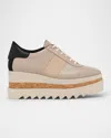 Stella Mccartney Sneakelyse Vegan Colorblock Platform Sneakers In Greggio
