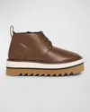 Stella Mccartney Brown Lace Up Boots In Tortoise Shell