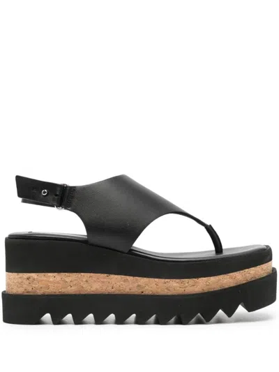 Stella Mccartney Sneakelyse Wedge Sandals In Black