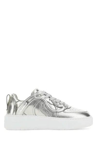 Stella Mccartney Woman Sneakers Silver Size 9 Textile Fibers